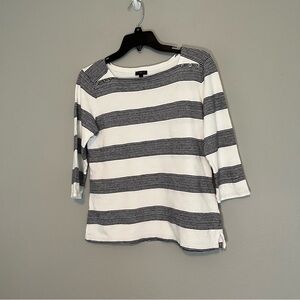 Talbots Striped 3/4 Sleeve Top Size MP